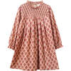 Smocked Long Sleeve Dress, Vintage Pink - Dresses - 1 - thumbnail