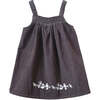 Toddler Pinafore Corduroy Dress with Embroidery, Gray & White - Dresses - 1 - thumbnail