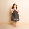 Toddler Pinafore Corduroy Dress with Embroidery, Gray & White - Dresses - 4