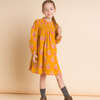 Smocked Long Sleeve Dress, Mustard and Pink - Dresses - 5