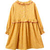 Ruffle Collar Long Sleeve Dress, Mustard and Pink - Dresses - 6