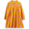 Smocked Long Sleeve Dress, Mustard and Pink - Dresses - 7