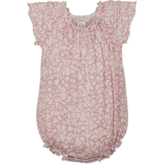 Ruched Bubble, Big Pink Floral - Rompers - 1