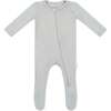 Zippered Footie, Light Gray - Footie Pajamas - 1 - thumbnail