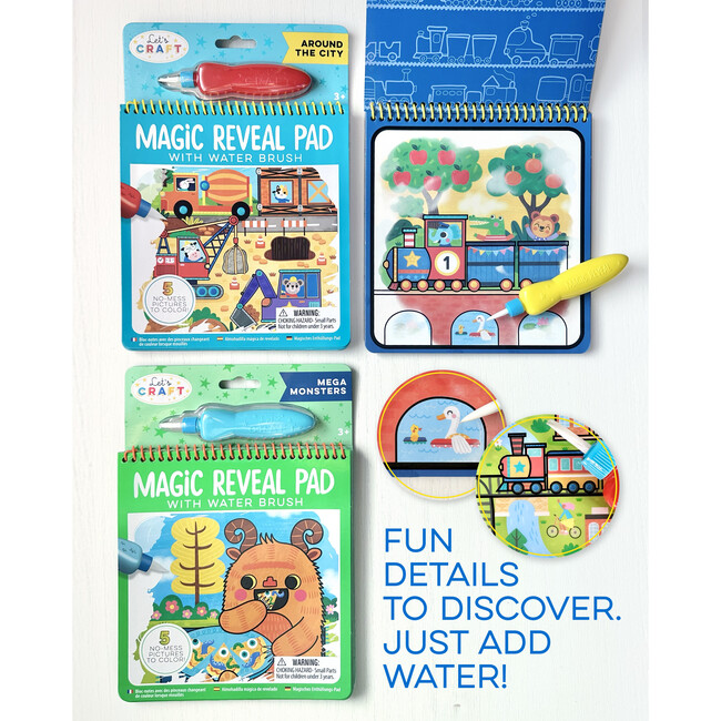 Magic Water Reveal Pads, Monsters, Trains & City - Activities - 3
