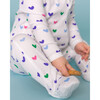 The Organic Zipper Footie, Jelly Bean Hearts - Footie Pajamas - 3