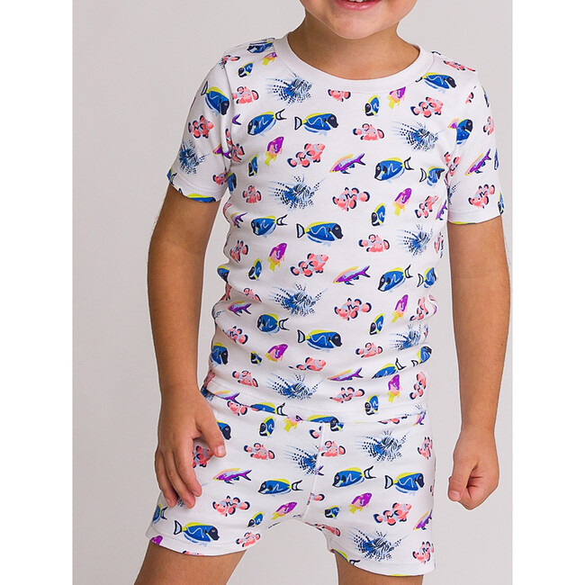 The Organic Short Sleeve Pajama Set, Tropical Fish - Pajamas - 3