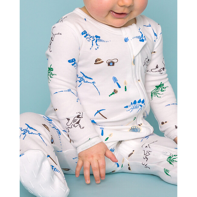 The Organic Zipper Footie, Dino Dig - Footie Pajamas - 2
