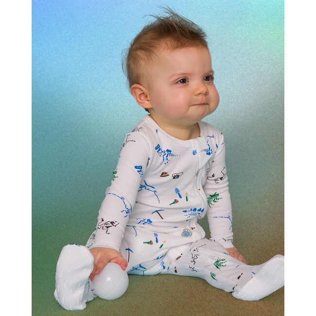 The Organic Zipper Footie, Dino Dig - Footie Pajamas - 3