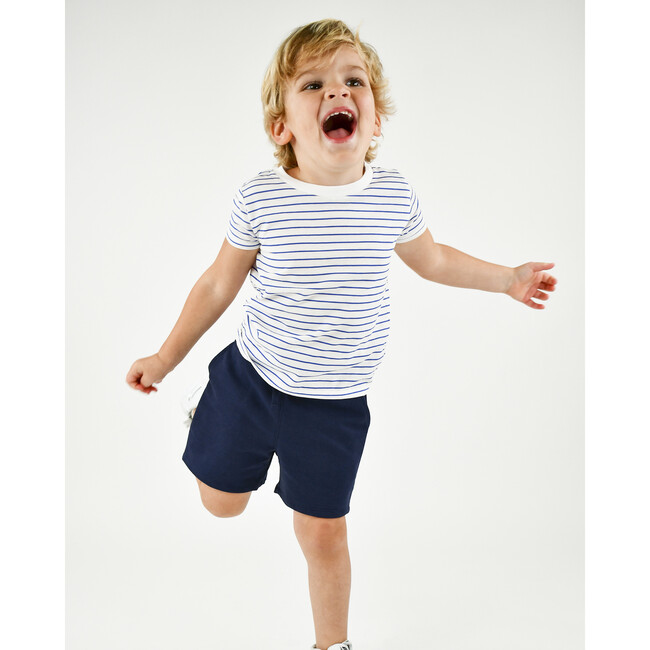 The Daily Organic Short Sleeve Tee, Cobalt Stripe - T-Shirts - 2