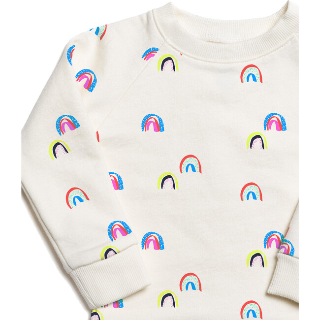 The Organic Printed Pullover Sweatshirt, Neon Rainbows - Sweatshirts - 3