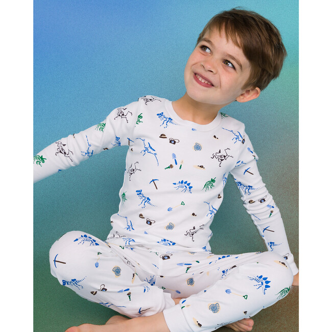 The Organic Long Sleeve Pajama Set, Dino Dig - Pajamas - 2