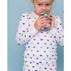 The Organic Long Sleeve Pajama Set, Jelly Bean Hearts - Pajamas - 3