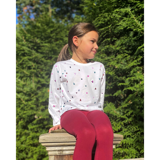 The Organic Long Sleeve Easy Tee, Jeweled Hearts - T-Shirts - 2