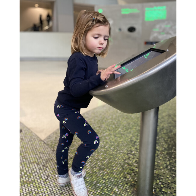 The Organic Legging, Navy Neon Rainbows - Leggings - 2