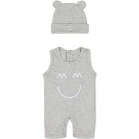 Sleeveless Romper and Bunny Hat Set, Heather Grey - Mixed Apparel Set - 1