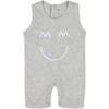 Sleeveless Romper and Bunny Hat Set, Heather Grey - Mixed Apparel Set - 2