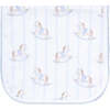 Blue Rocking Horse Burp Cloth,Blue - Burp Cloths - 1 - thumbnail