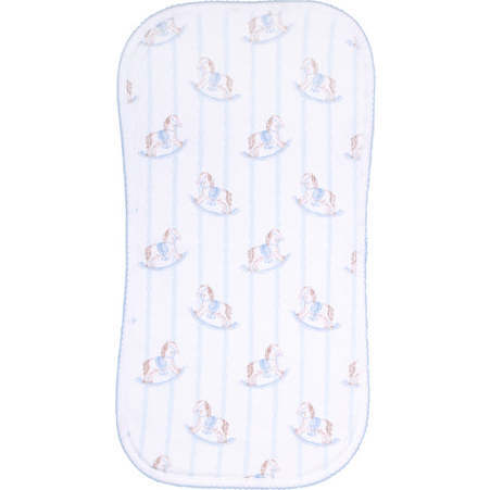 Blue Rocking Horse Burp Cloth,Blue - Burp Cloths - 2