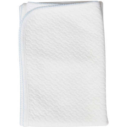 Basket Weave Baby Blanket,Blue - Blankets - 1