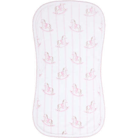 Pink Rocking Horse Burp Cloth,Pink - Burp Cloths - 2
