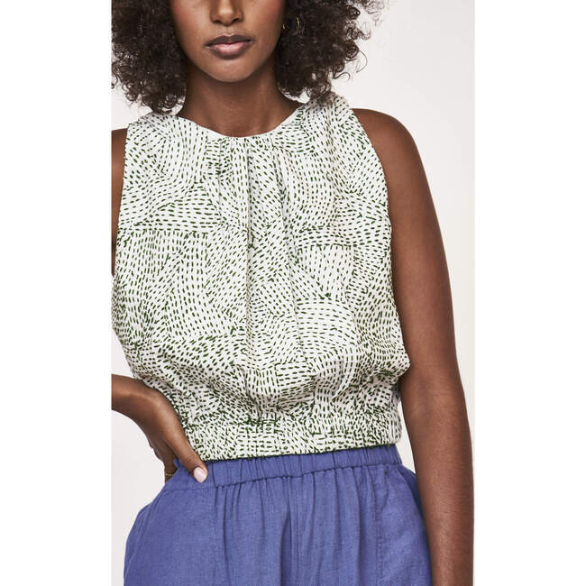 Women's Andaman Top, Moss Hand Embroidery - Blouses - 2