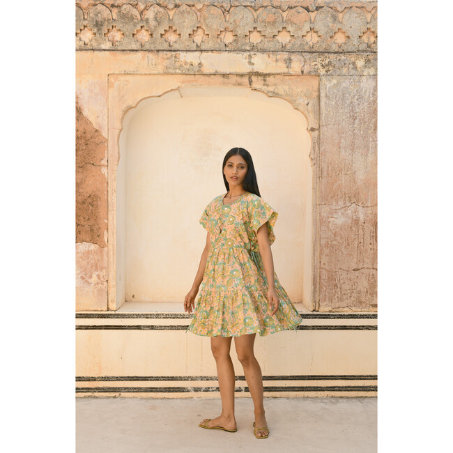 Women's Sonoma Short Dress, Olive Bloom - Dresses - 5