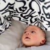 Etta Loves X Keith Haring 'Baby' Print Muslin Multi-Purpose Square Blanket, Black And White - Swaddles - 2