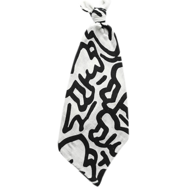 Etta Loves X Keith Haring 'Baby' Double Lay Knotted Muslin Lovey, Black And White