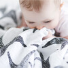 XL Starfish Print Muslin Multi-Purpose Square Blanket, Black And White - Swaddles - 5