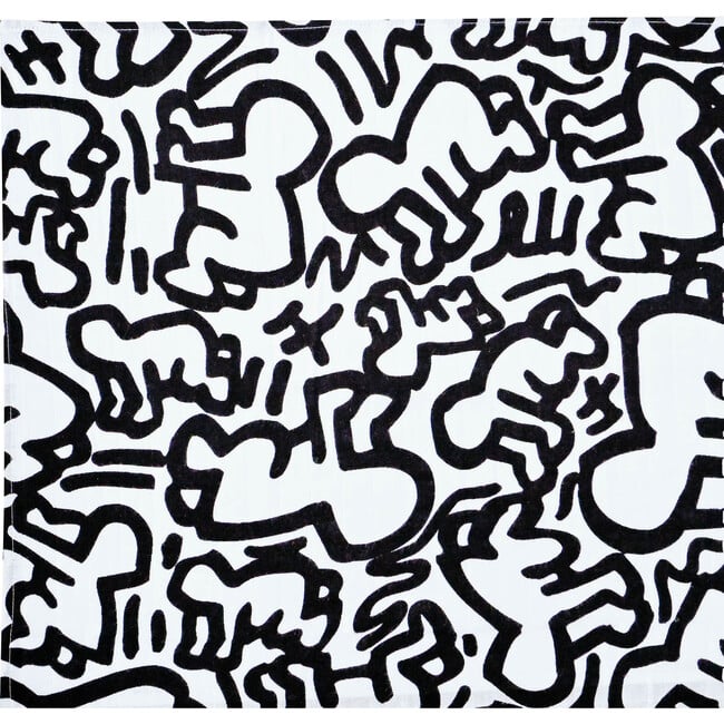 Etta Loves X Keith Haring Muslin Square Burp Cloths, Multicolors (Pack Of 2) - Burp Cloths - 4