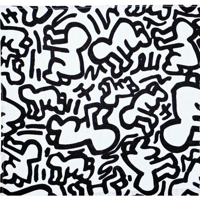 Etta Loves X Keith Haring 'Baby' Double Lay Knotted Muslin Lovey, Black And White - Other Accessories - 3