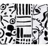 Drawing Print Muslin Burp Cloths, Black And White (Pack Of 3) - Burp Cloths - 3