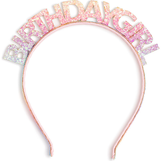 Birthday Girl Headband, Pastel Rainbow