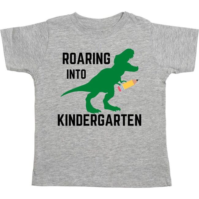 Roaring Into Kindergarten Short Sleeve T-Shirt, Grey
