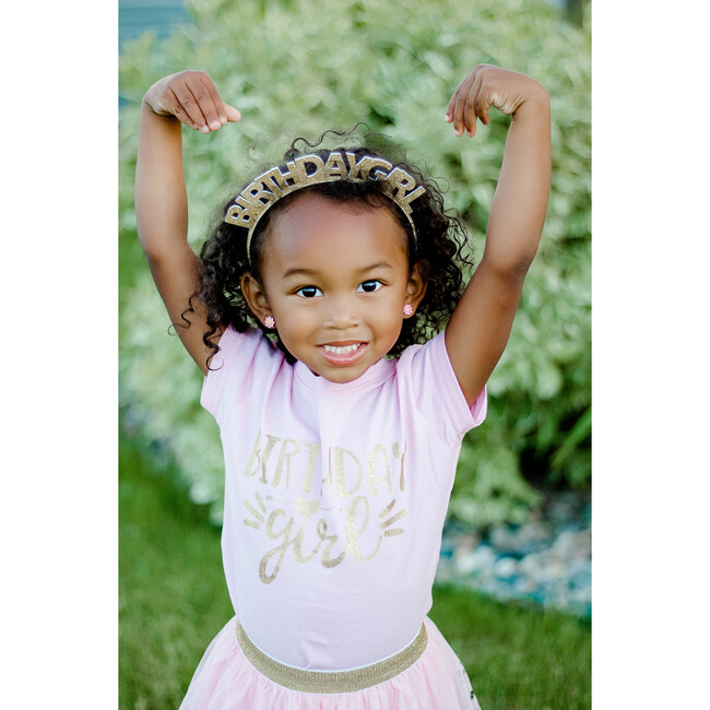 Birthday Girl Headband, Gold - Headbands - 2