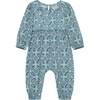 Mosaic Print Coverall, Blue - Onesies - 1 - thumbnail