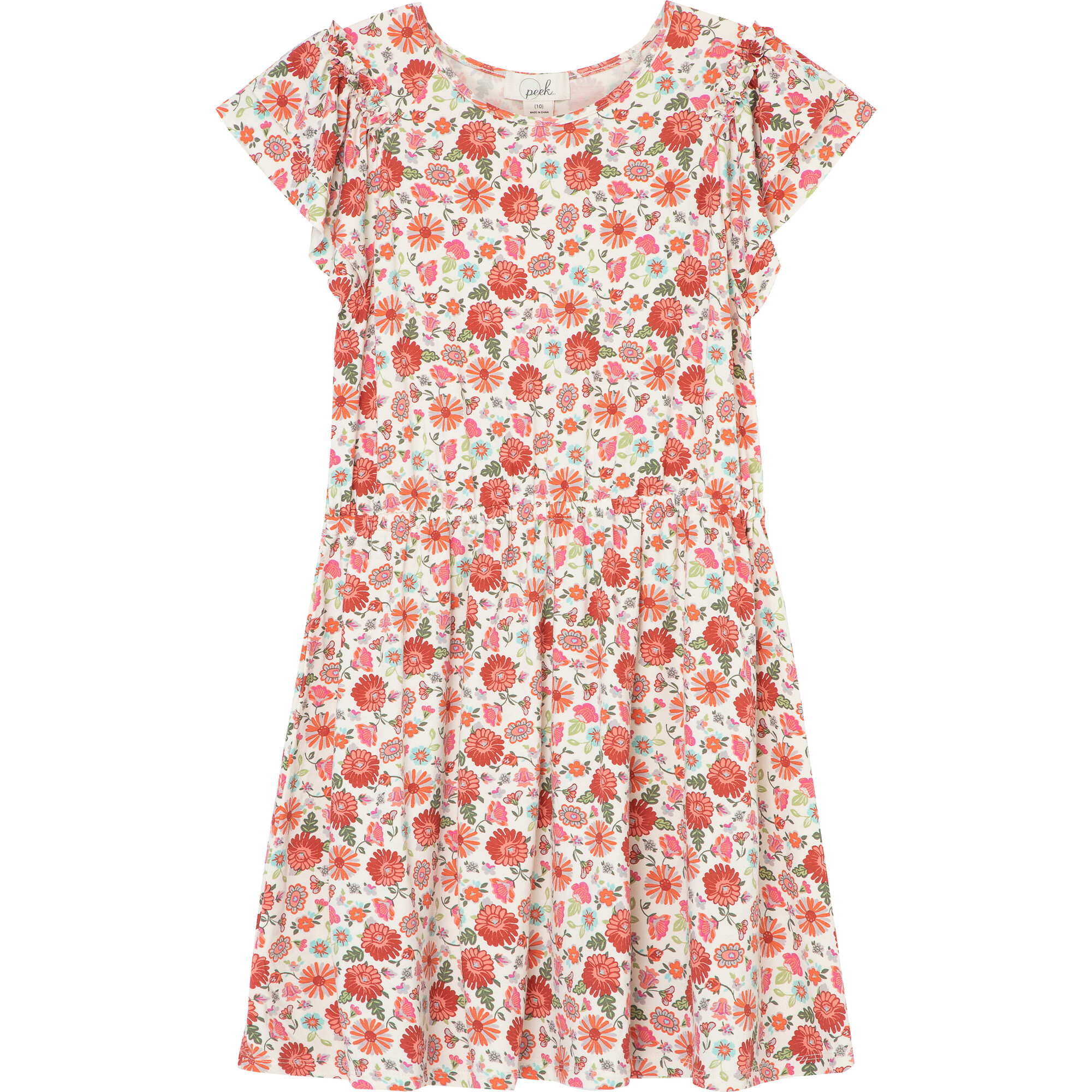 Floral Modal Dress, Red - Dresses - 1