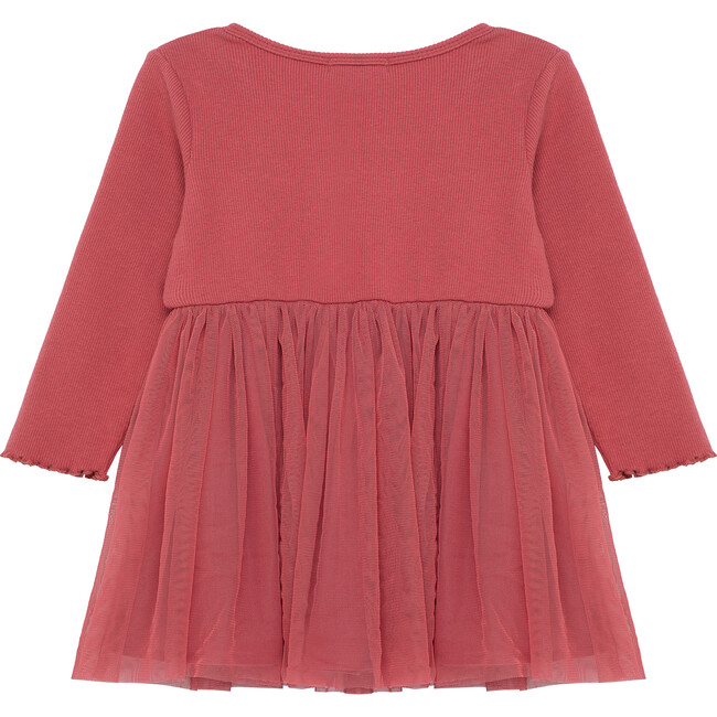 Baby Ribbed Tulle Dress, Red - Dresses - 2