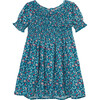 Popcorn Smocking Dress, Blue - Dresses - 1 - thumbnail