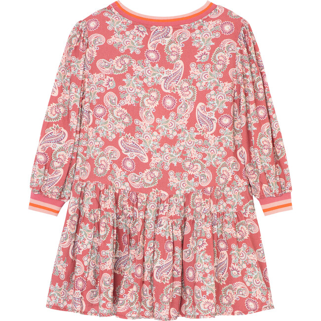 Paisley Print Dress, Red - Dresses - 2