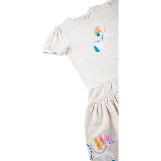 Unicorn Applique Dress, Off-White - Dresses - 3