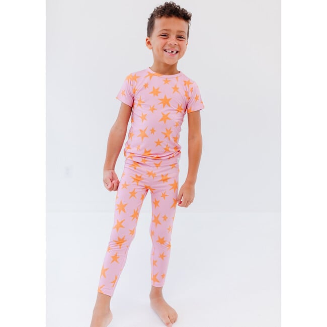 Stars Pajama Set, Pink - Pajamas - 3