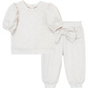 Bow Front Tracksuit Set, Off White - Mixed Apparel Set - 1 - thumbnail