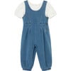 Baby Bow Back Jumpsuit Set, Denim - Rompers - 1 - thumbnail