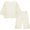 Crochet Tracksuit Set, Off White - Mixed Apparel Set - 1 - thumbnail