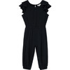 Baby Flutter Sleeve Jumpsuit, Black - Rompers - 1 - thumbnail