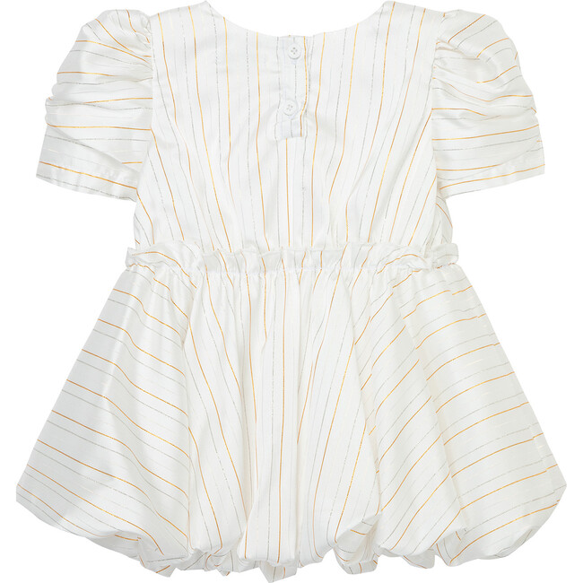 Baby Metallic Bubble Dress, White - Dresses - 2