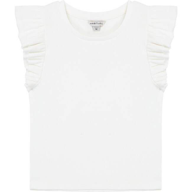 Baby Flutter Sleeve Top, Off White