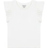 Baby Flutter Sleeve Top, Off White - T-Shirts - 1 - thumbnail